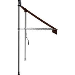 Topdeal Auvent Manuel Rétractable Avec LED 200 Cm Orange Et Marron FF145878_FR -Tente de réception Soldes 59653626 5