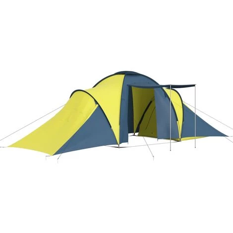 JN.SONGS Tente De Camping 6 Personnes Familiale Pour Trekking Extérieur 576 X 235 X 190 Cm - Bleu Jaune 4 JN.SONGS Tente De Camping 6 Personnes Familiale Pour Trekking Extérieur 576 X 235 X 190 Cm - Bleu Jaune - Image 2