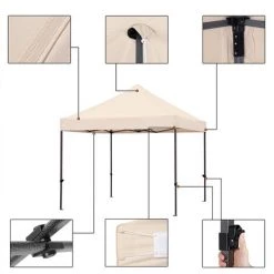 Yaheetech Tonnelle 3x3m Pliante Imperméable Anti-UV Tente Pavillon Pop-up Portable Gazebo Avec Sac De Transport à Roulette Et Sac De Sable Beige 10 Yaheetech Tonnelle 3x3m Pliante Imperméable Anti-UV Tente Pavillon Pop-up Portable Gazebo Avec Sac De Transport à Roulette Et Sac De Sable Beige -Tente de réception Soldes 59669427 4