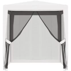 INLIFE Tente De Réception Avec 4 Parois Latérales En Maille 2x2m Blanc -Tente de réception Soldes 59848195 2