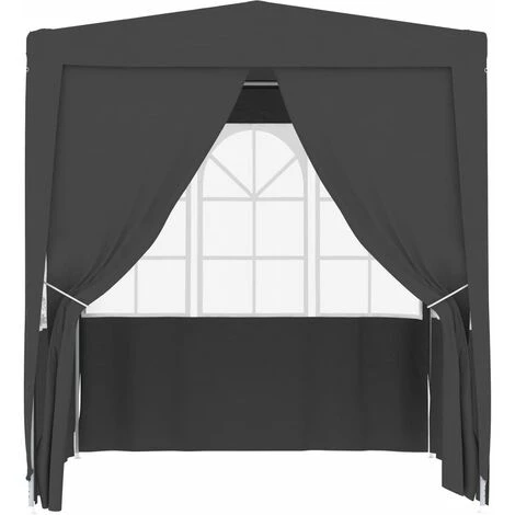 INLIFE Tente De Réception Et Parois Latérales 2x2 M Anthracite 90 G/m² 5 INLIFE Tente De Réception Et Parois Latérales 2x2 M Anthracite 90 G/m² – Image 3