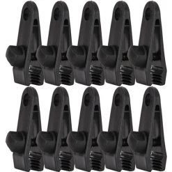 HAPPYSHOPPING Lot De 10 Grandes Pinces Pour Tente, Noir