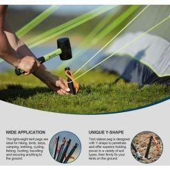 GALOZZOIT Piquets De Tente 12 Pièces, Piquets En Métal De 18 Cm, Piquets De Terre Pour Tentes, Piquets De Tente En Aluminium Pour Sols Durs, Piquets De Tente Noirs, Piquets De Sable Pour Le Camping -Tente de réception Soldes 59853906 3