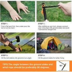 GALOZZOIT Piquets De Tente 12 Pièces, Piquets En Métal De 18 Cm, Piquets De Terre Pour Tentes, Piquets De Tente En Aluminium Pour Sols Durs, Piquets De Tente Noirs, Piquets De Sable Pour Le Camping -Tente de réception Soldes 59853906 4