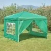 Baroni Home Douche Solaire Pour Jardins 3x3 M Avec 4 Murs Latéraux Avec Fenêtres. Rideau Extérieur Pour Les événements. Parties Et Utilisation Commerciale. Étanche. Pliant. Vert -Tente de réception Soldes 59895970 1