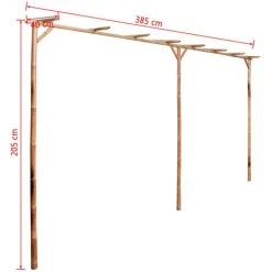 VidaXL Pergola Bambou 385 X 40 X 205 Cm - Brun -Tente de réception Soldes 5991162 5