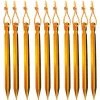LangRay Piquets De Tente, Piquets De Tente à Ongles, Piquets De Tente De Camping Extérieur En Aluminium De 10 Pièces Avec Corde Réfléchissante, Idéaux Pour Les Voyages En Camping (18 Cm, Or) -Tente de réception Soldes 59917204 1