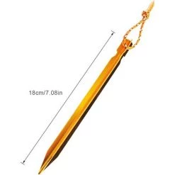 LangRay Piquets De Tente, Piquets De Tente à Ongles, Piquets De Tente De Camping Extérieur En Aluminium De 10 Pièces Avec Corde Réfléchissante, Idéaux Pour Les Voyages En Camping (18 Cm, Or) -Tente de réception Soldes 59917204 2