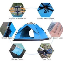 TANCYCO Tente De Camping Instantanée Portable Résistante à L'eau Pour Tente Pop-up Extérieure Pour Tente Familiale 1-2 / 3-4 Personnes,, -Tente de réception Soldes 59953121 3