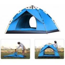 TANCYCO Tente De Camping Instantanée Portable Résistante à L'eau Pour Tente Pop-up Extérieure Pour Tente Familiale 1-2 / 3-4 Personnes,, -Tente de réception Soldes 59953121 4