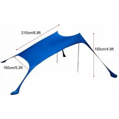 TANCYCO Abri De Soleil Pour Tente De Plage Avec Sacs De Sable Pour Camping, Pêche, Randonnée, Parc De Plage,Bleu -Tente de réception Soldes 59953393 5