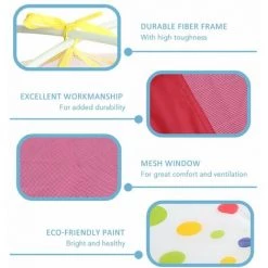 TANCYCO Tente De Maison De Jeu Pour Enfants Tente De Jeu Amusante Pliante Tente De Terrain De Jeu Pour Enfants Décoration De Lit De Maison De Jeu Intérieure Et Extérieure Petite Chambre Pour Camping, Plage, Arrière-cour,Bleu, -Tente de réception Soldes 59953494 4