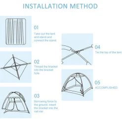 TANCYCO Tente De Maison De Jeu Pour Enfants Tente De Jeu Amusante Pliante Tente De Terrain De Jeu Pour Enfants Décoration De Lit De Maison De Jeu Intérieure Et Extérieure Petite Chambre Pour Camping, Plage, Arrière-cour,Bleu, -Tente de réception Soldes 59953494 5