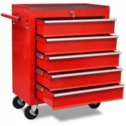 NOVA Carrier De Porte Avec 5 Tiroirs Et Roues Pour Garage Différentes Couleurs Couleur : ROUGE