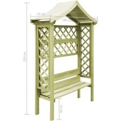 NOVA Pergola Avec Banc Et Toit En Bois En Pin -Tente de réception Soldes 59995734 4