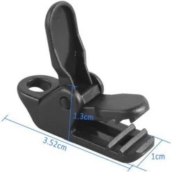 DENUOTOP Arceaux De Tente 100 Pcs Clip Tente Clip Bâche, Pince Pour Bâche De Clip Tente Plastique, Clips De Bâche Noir À Pinces Pour Tentes De Camping, Activités De Plein Air, 3.2 * 1 * 1.3 Cm -Tente de réception Soldes 60010289 5