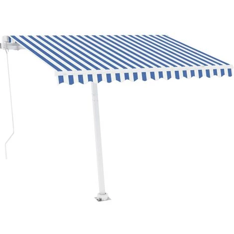 Topdeal Auvent Manuel Rétractable Avec LED 300x250 Cm Bleu Et Blanc FF3069501_FR 5 Topdeal Auvent Manuel Rétractable Avec LED 300x250 Cm Bleu Et Blanc FF3069501_FR - Image 3