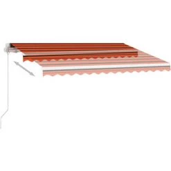 Topdeal Auvent Manuel Rétractable Sur Pied 300x250 Cm Orange Et Marron FF3069500_FR -Tente de réception Soldes 60046644 4