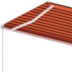Topdeal Auvent Manuel Rétractable Sur Pied 300x250 Cm Orange Et Marron FF3069500_FR -Tente de réception Soldes 60046644 5