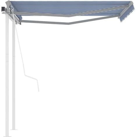 Topdeal Auvent Rétractable Automatique Et Poteaux 3,5x2,5 M Bleu Blanc FF3069926_FR 4 Topdeal Auvent Rétractable Automatique Et Poteaux 3,5x2,5 M Bleu Blanc FF3069926_FR - Image 2