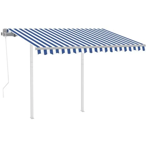 Topdeal Auvent Rétractable Automatique Et Poteaux 3,5x2,5 M Bleu Blanc FF3069926_FR 5 Topdeal Auvent Rétractable Automatique Et Poteaux 3,5x2,5 M Bleu Blanc FF3069926_FR - Image 3
