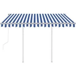 Topdeal Auvent Rétractable Automatique Et Poteaux 3,5x2,5 M Bleu Blanc FF3069926_FR 10 Topdeal Auvent Rétractable Automatique Et Poteaux 3,5x2,5 M Bleu Blanc FF3069926_FR -Tente de réception Soldes 60046733 4