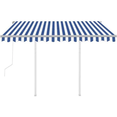 Topdeal Auvent Rétractable Automatique Et Poteaux 3,5x2,5 M Bleu Blanc FF3069926_FR 6 Topdeal Auvent Rétractable Automatique Et Poteaux 3,5x2,5 M Bleu Blanc FF3069926_FR - Image 4