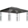 Topdeal Tonnelle Avec Double Toit Et Lumières LED 3x4 M Anthracite FF3070299_FR