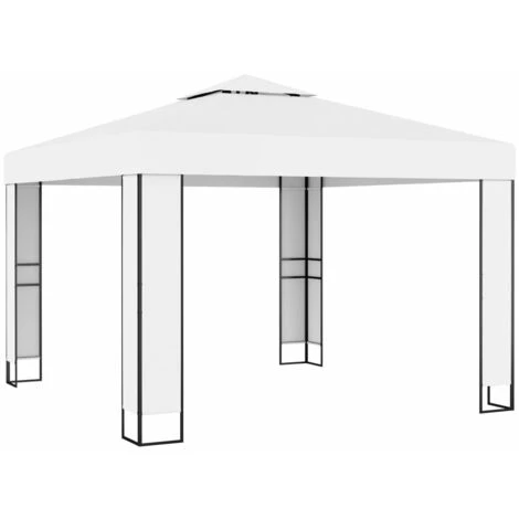 Topdeal Tonnelle Avec Double Toit Et Lumières LED 3x3 M Blanc FF3070302_FR 4 Topdeal Tonnelle Avec Double Toit Et Lumières LED 3x3 M Blanc FF3070302_FR - Image 2