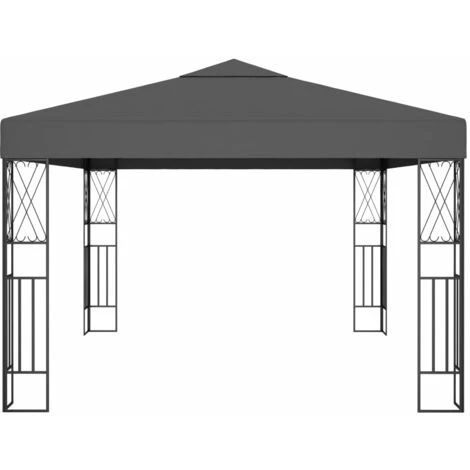 Topdeal Tonnelle Avec Guirlande Lumineuse à LED 3x4 M Anthracite Tissu FF3070329_FR 6 Topdeal Tonnelle Avec Guirlande Lumineuse à LED 3x4 M Anthracite Tissu FF3070329_FR – Image 4