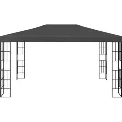 Topdeal Tonnelle Avec Guirlande Lumineuse à LED 3x4 M Anthracite FF3070323_FR -Tente de réception Soldes 60046756 4