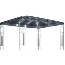 Topdeal Tonnelle Avec Guirlande Lumineuse à LED 400x300 Cm Anthracite FF3070341_FR