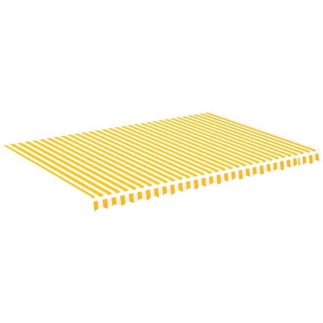 Topdeal Tissu De Remplacement Pour Auvent Jaune Et Blanc 5x3,5 M FF311942_FR 4 Topdeal Tissu De Remplacement Pour Auvent Jaune Et Blanc 5x3,5 M FF311942_FR - Image 2