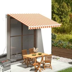 Topdeal Tissu De Remplacement Pour Auvent Jaune Et Orange 3,5x2,5 M FF312016_FR