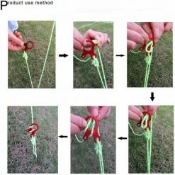 STARLIGHT Lot De 10 Tendeurs Ultra Légers En Acier Inoxydable Pour Paracorde à 3 Trous - Ajusteur Rapide De Serrage - Pour Activités De Plein Air - Randonnée, Camping, Pique-nique, Tente, Auvent Rouge,STAR.L -Tente de réception Soldes 60064798 3