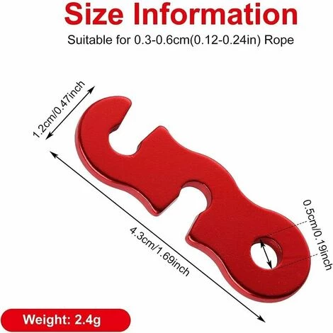 STARLIGHT 30pcs Ajusteur De Haubans En Aluminium Ultraléger Pour Tente De Randonnée Rouge,STAR.L 4 STARLIGHT 30pcs Ajusteur De Haubans En Aluminium Ultraléger Pour Tente De Randonnée Rouge,STAR.L - Image 2