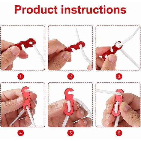 STARLIGHT 30pcs Ajusteur De Haubans En Aluminium Ultraléger Pour Tente De Randonnée Rouge,STAR.L 5 STARLIGHT 30pcs Ajusteur De Haubans En Aluminium Ultraléger Pour Tente De Randonnée Rouge,STAR.L - Image 3