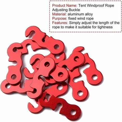 STARLIGHT 30pcs Ajusteur De Haubans En Aluminium Ultraléger Pour Tente De Randonnée Rouge,STAR.L 6 STARLIGHT 30pcs Ajusteur De Haubans En Aluminium Ultraléger Pour Tente De Randonnée Rouge,STAR.L - Image 4