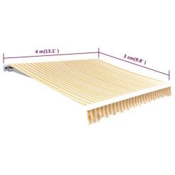FIMEI Tissu D'auvent Jaune Tournesol/blanc 4x3 M (cadre Non Inclus) -Tente de réception Soldes 60100116 5