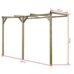 FIMEI Pergola à Appentis 2 X 3 X 2,2 M Bois -Tente de réception Soldes 60100185 4