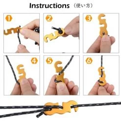 REGALI Corde De Tente Réfléchissante 4 M Corde En Nylon Ficelle Avec Tendeur Pour Camping Tente Bâche Randonnée Auvent X8 -Tente de réception Soldes 60109428 4