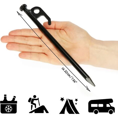 REGALI 12x Piquets De Tente En Acier - Piquets Longs Et Robustes Pour Le Camping Et L'extérieur - Idéal Pour Les Sols Normaux Et Durs - 20 Cm 7 REGALI 12x Piquets De Tente En Acier - Piquets Longs Et Robustes Pour Le Camping Et L'extérieur - Idéal Pour Les Sols Normaux Et Durs - 20 Cm - Image 5