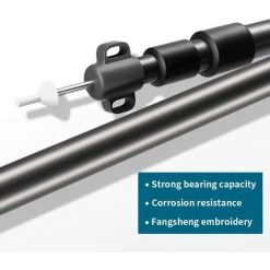 REGALI Mât De Tente En Aluminium, Mât De Bâche Rétractable Avec Capuchon En Caoutchouc Et 3 Tentes De Niveau Réglables, 90-230 Cm (noir) 8 REGALI Mât De Tente En Aluminium, Mât De Bâche Rétractable Avec Capuchon En Caoutchouc Et 3 Tentes De Niveau Réglables, 90-230 Cm (noir) -Tente de réception Soldes 60110092 2