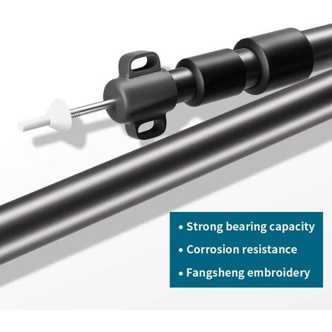 REGALI Mât De Tente En Aluminium, Mât De Bâche Rétractable Avec Capuchon En Caoutchouc Et 3 Tentes De Niveau Réglables, 90-230 Cm (noir) 4 REGALI Mât De Tente En Aluminium, Mât De Bâche Rétractable Avec Capuchon En Caoutchouc Et 3 Tentes De Niveau Réglables, 90-230 Cm (noir) - Image 2