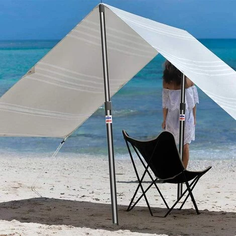 REGALI Mât De Tente En Aluminium, Mât De Bâche Rétractable Avec Capuchon En Caoutchouc Et 3 Tentes De Niveau Réglables, 90-230 Cm (noir) 7 REGALI Mât De Tente En Aluminium, Mât De Bâche Rétractable Avec Capuchon En Caoutchouc Et 3 Tentes De Niveau Réglables, 90-230 Cm (noir) - Image 5