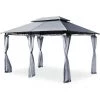 GOPLUS 3,9x2,9M Tonnelle De Reception,Chapiteau De Jardin Avec Double Toit Avec Moustiquaire Détachable Et Armature Robuste, Gazebo Pour Jardins Pour Mariages, Barbecues, Pique-niques, Fêtes (Gris) 2 GOPLUS 3,9x2,9M Tonnelle De Reception,Chapiteau De Jardin Avec Double Toit Avec Moustiquaire Détachable Et Armature Robuste, Gazebo Pour Jardins Pour Mariages, Barbecues, Pique-niques, Fêtes (Gris) -Tente de rĂ©ception Soldes 60113737 1