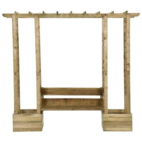 VidaXL Pergola De Jardin Avec Banc Et Jardinières Bois De Pin Imprégné - Brun 5 VidaXL Pergola De Jardin Avec Banc Et Jardinières Bois De Pin Imprégné - Brun - Image 3