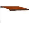 LITZEE Auvent Manuel Rétractable 450x300 Cm Orange Et Marron # -Tente de réception Soldes 60165639 1