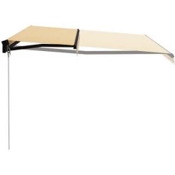 LITZEE Auvent Manuel Rétractable Avec LED 400x300 Cm Jaune Et Blanc # 8 LITZEE Auvent Manuel Rétractable Avec LED 400x300 Cm Jaune Et Blanc # -Tente de réception Soldes 60165773 2