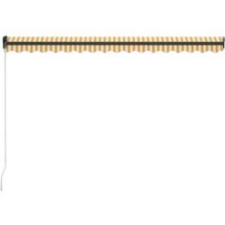 LITZEE Auvent Manuel Rétractable Avec LED 400x300 Cm Jaune Et Blanc # 10 LITZEE Auvent Manuel Rétractable Avec LED 400x300 Cm Jaune Et Blanc # -Tente de réception Soldes 60165773 4